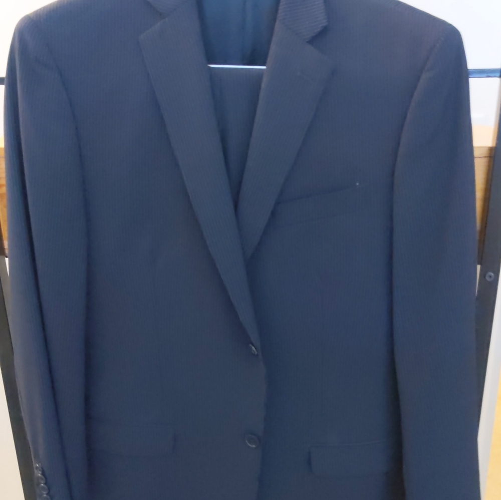 Light navy pinstripe 2 piece suit DKNY